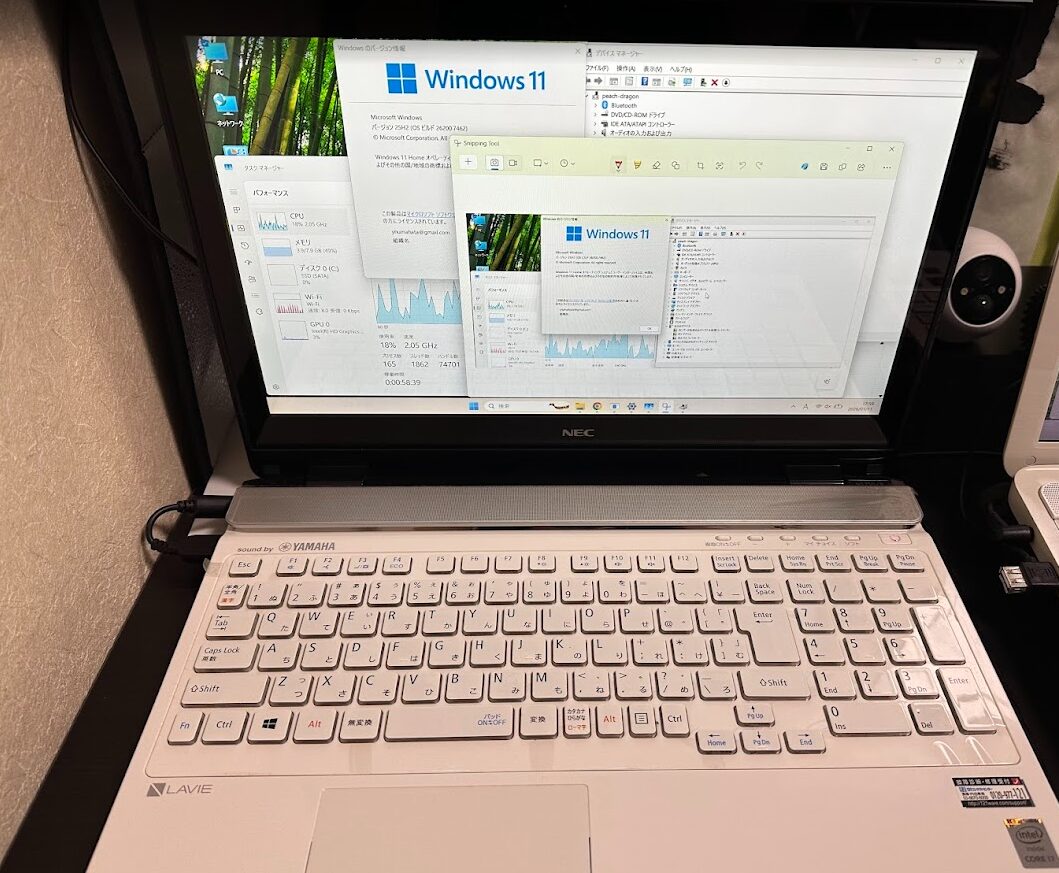 実験機1:NEC LAVIE Note Standard (NS750/B)