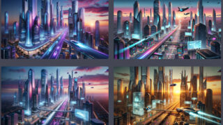 AIデザインチャレンジ:黄昏の未来都市 – 10月13日のベストショット 