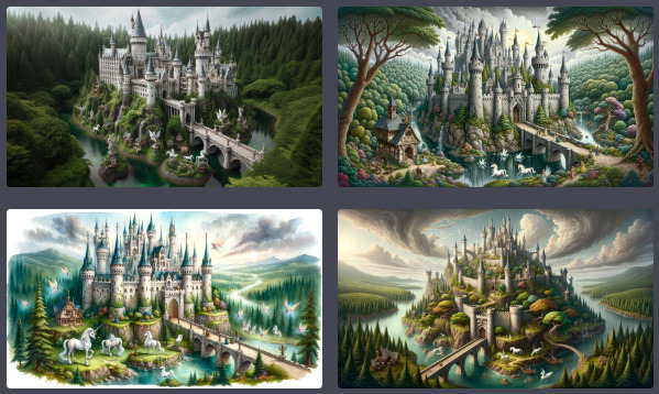 AIデザインチャレンジ:魔法の森に囲まれた城 – 10月16日のベストショット 