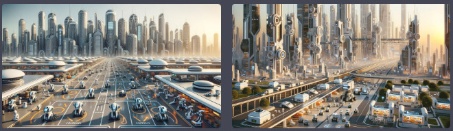 AIデザインチャレンジ:ロボット都市の日常 – 11月3日のベストショット 